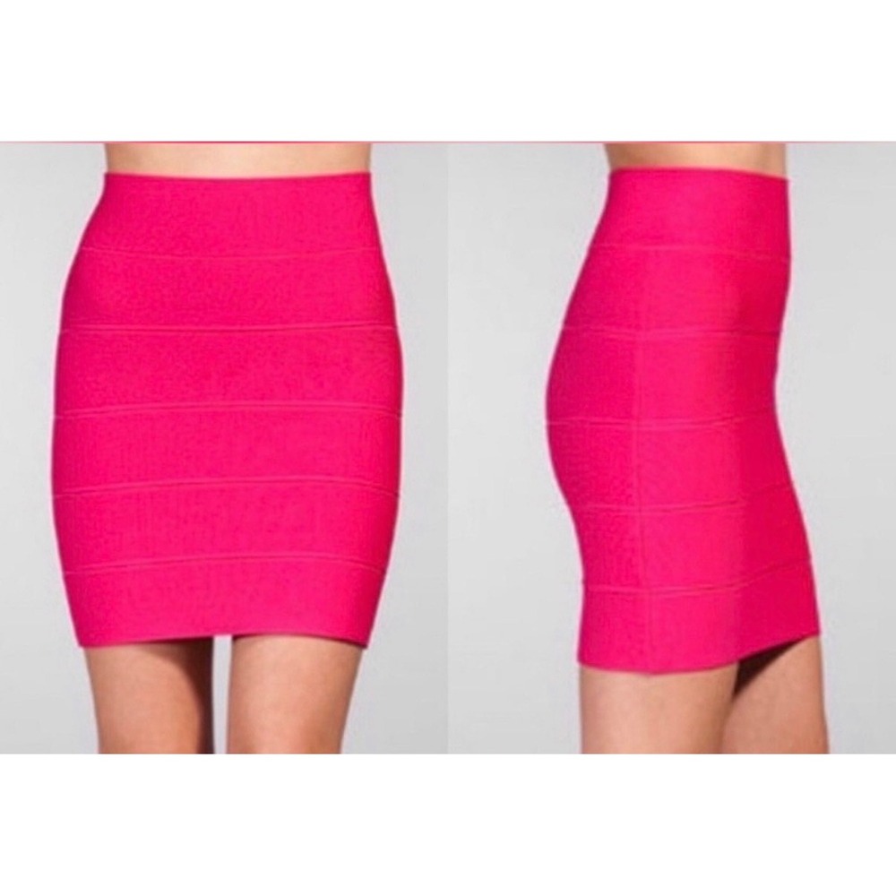 BCBGMAXAZRIA Simone Bandage Skirt Begonia Mini Medium
